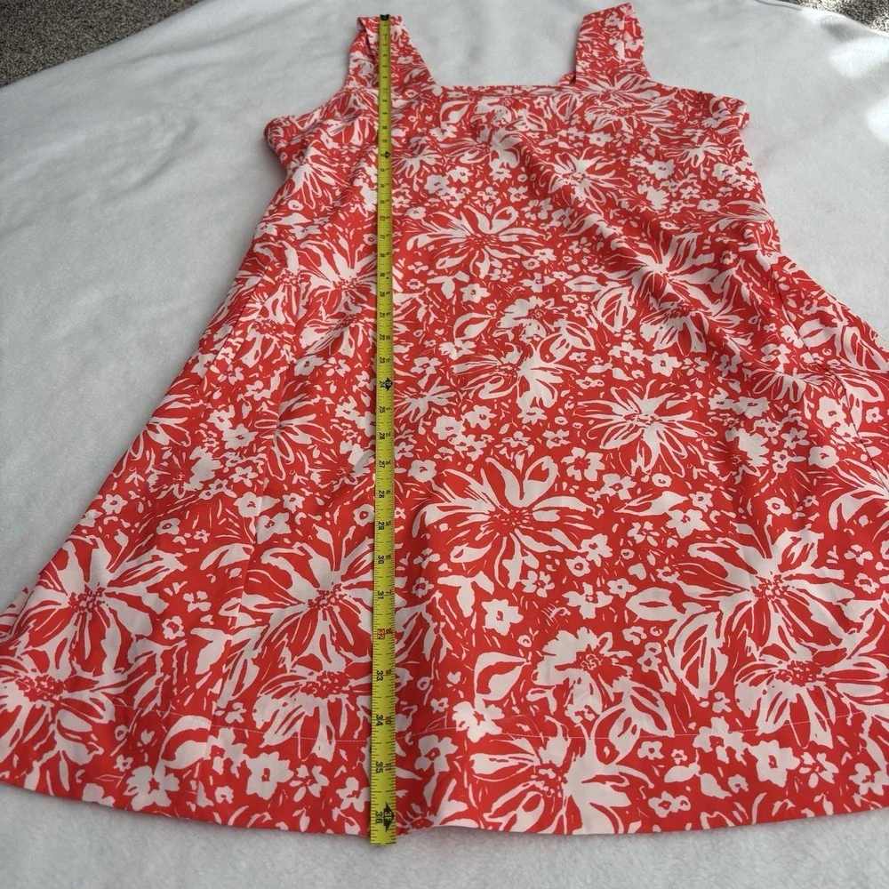 Krimson Klover Dress Tropical Built in Bra Coral Orange Pockets Sporty Sz Large - Picture 11 of 12